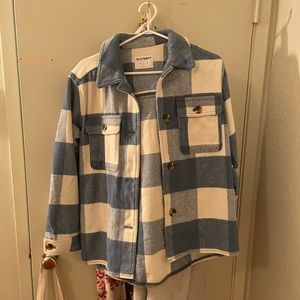 Old Navy blue plaid shacket